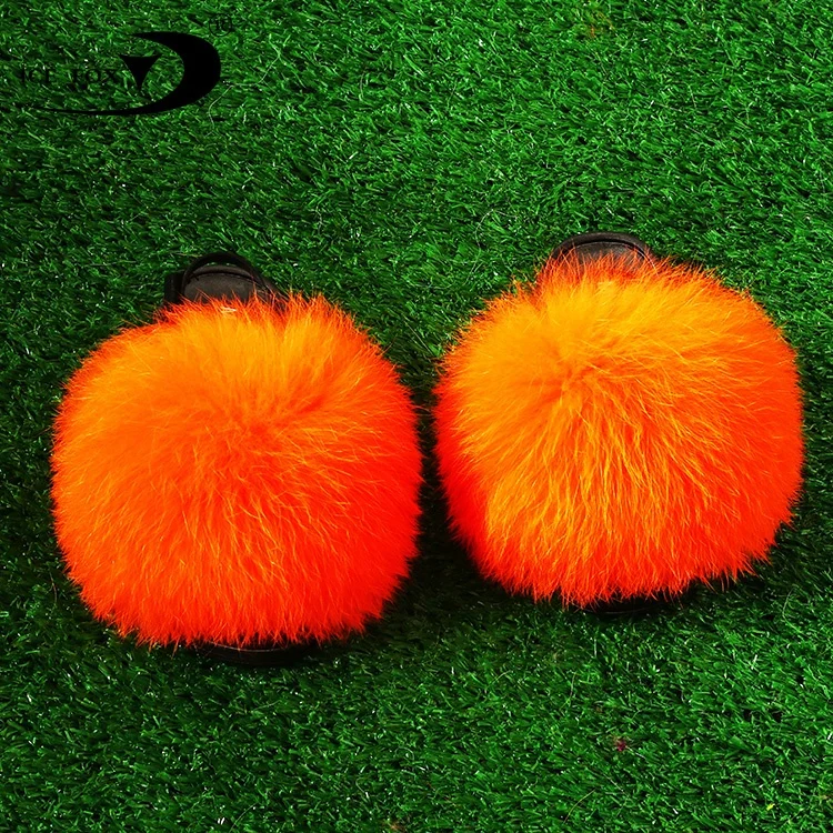 Детские шлепанцы из натурального Лисьего меха, Симпатичные шлепанцы, детские шлепанцы из розового меха для маленьких девочек