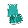 Emerald Green White Trim Tank Short Set