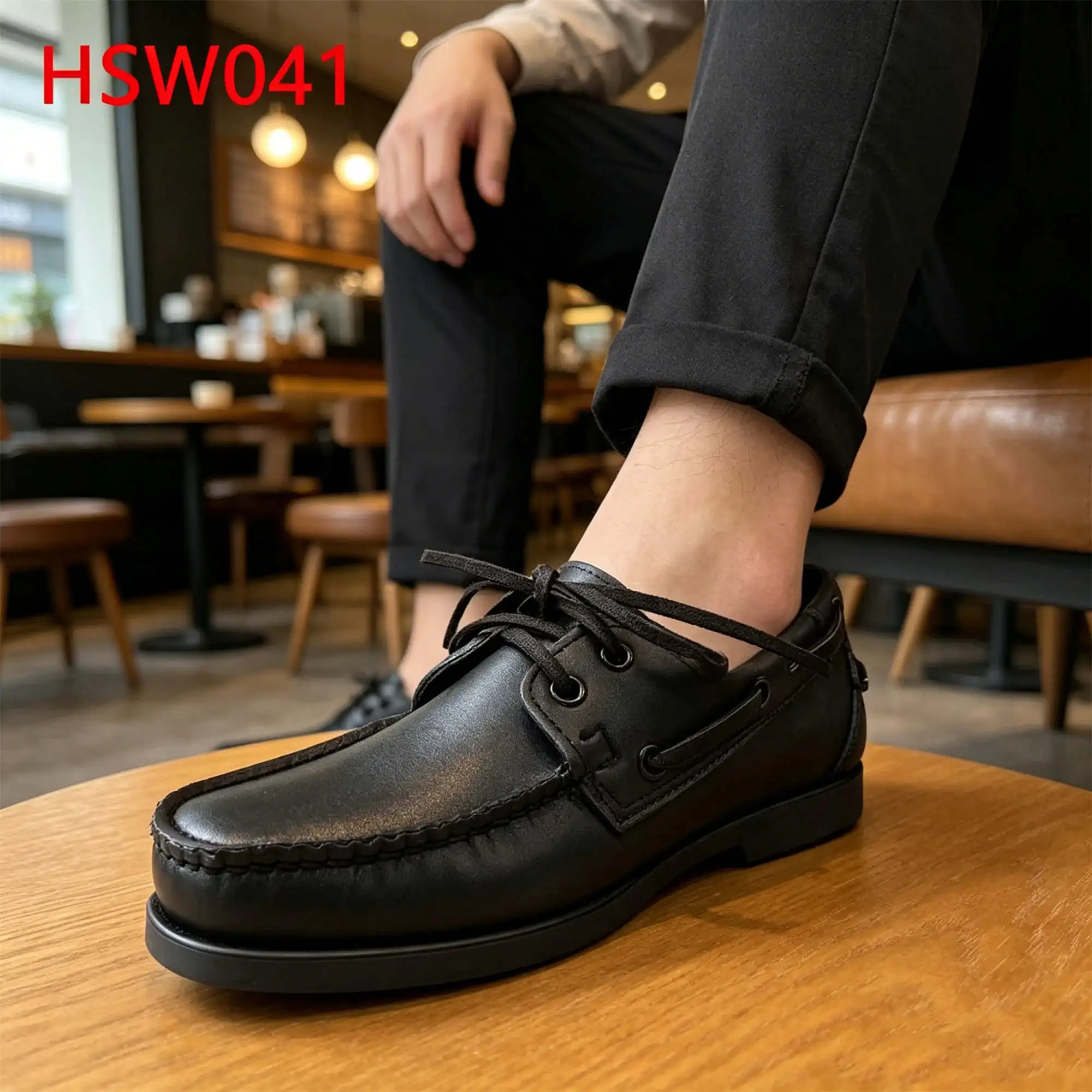 ZYF,City Sightseeing Full Natural Cow Leather Fashion Boat Shoes Community Event Durable Rubber Outsole Loafer Shoes HSW041