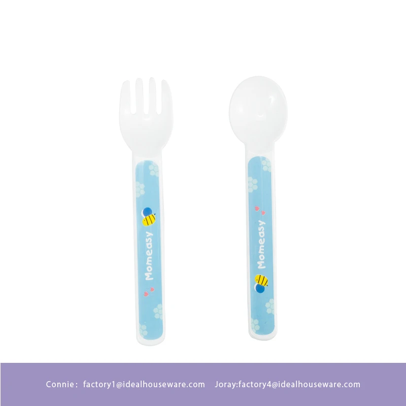 Food Eating Feeder Soft Tip Custom Baby Products BPA Free Baby Silicone Baby Spoon and Fork Set