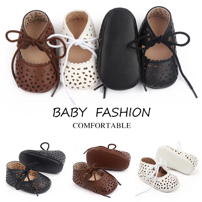 Hollow Breathable Design Summer New Girls Leather Shoes manufacture