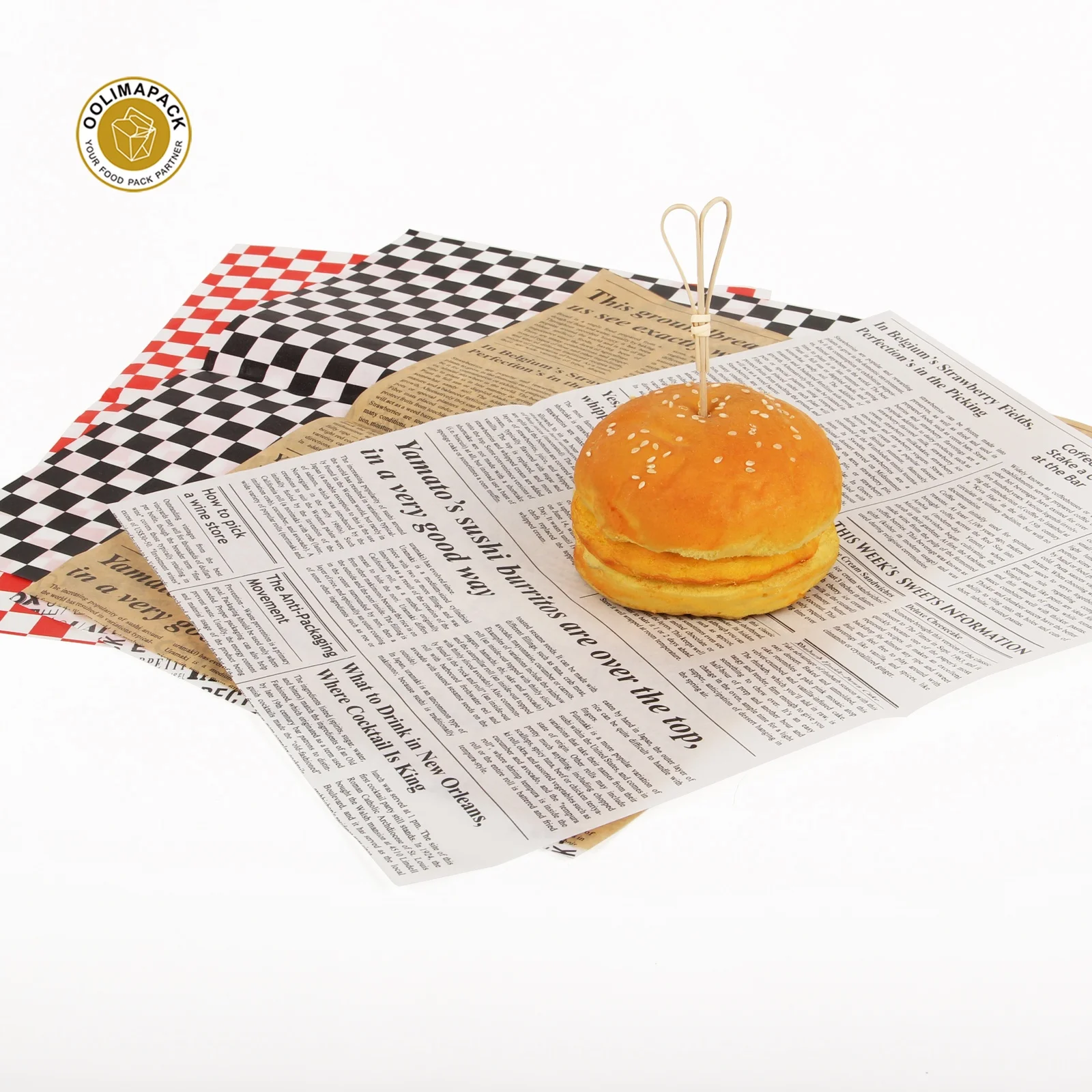 High Quality Logo Printed Paper Baking Parchment Paper Burger Paper