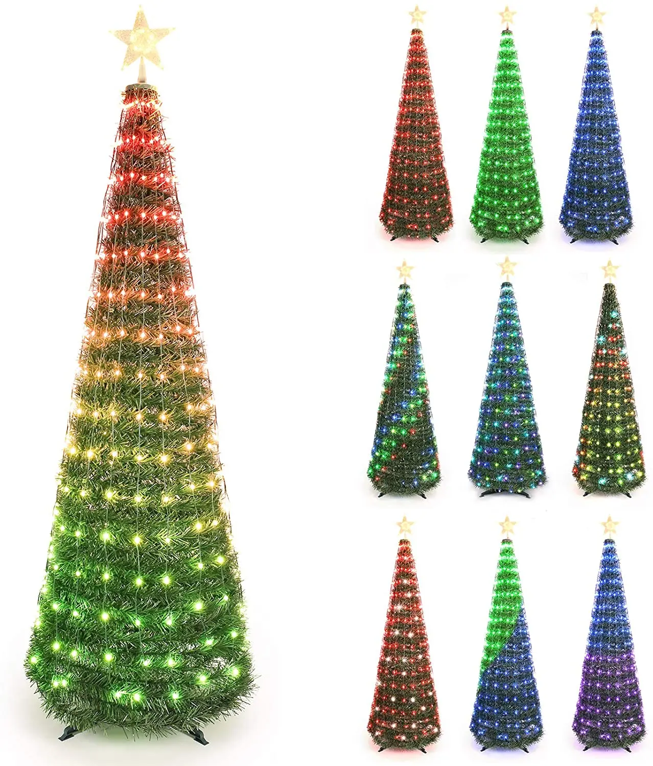 Smart  Led Christmas Tree  with Color Changing Led Lights for Christmas Decoration