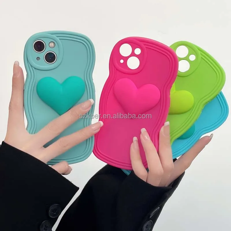 Factory Price Ins Style Big Loving Heart Rubber Oil Silicone TPU