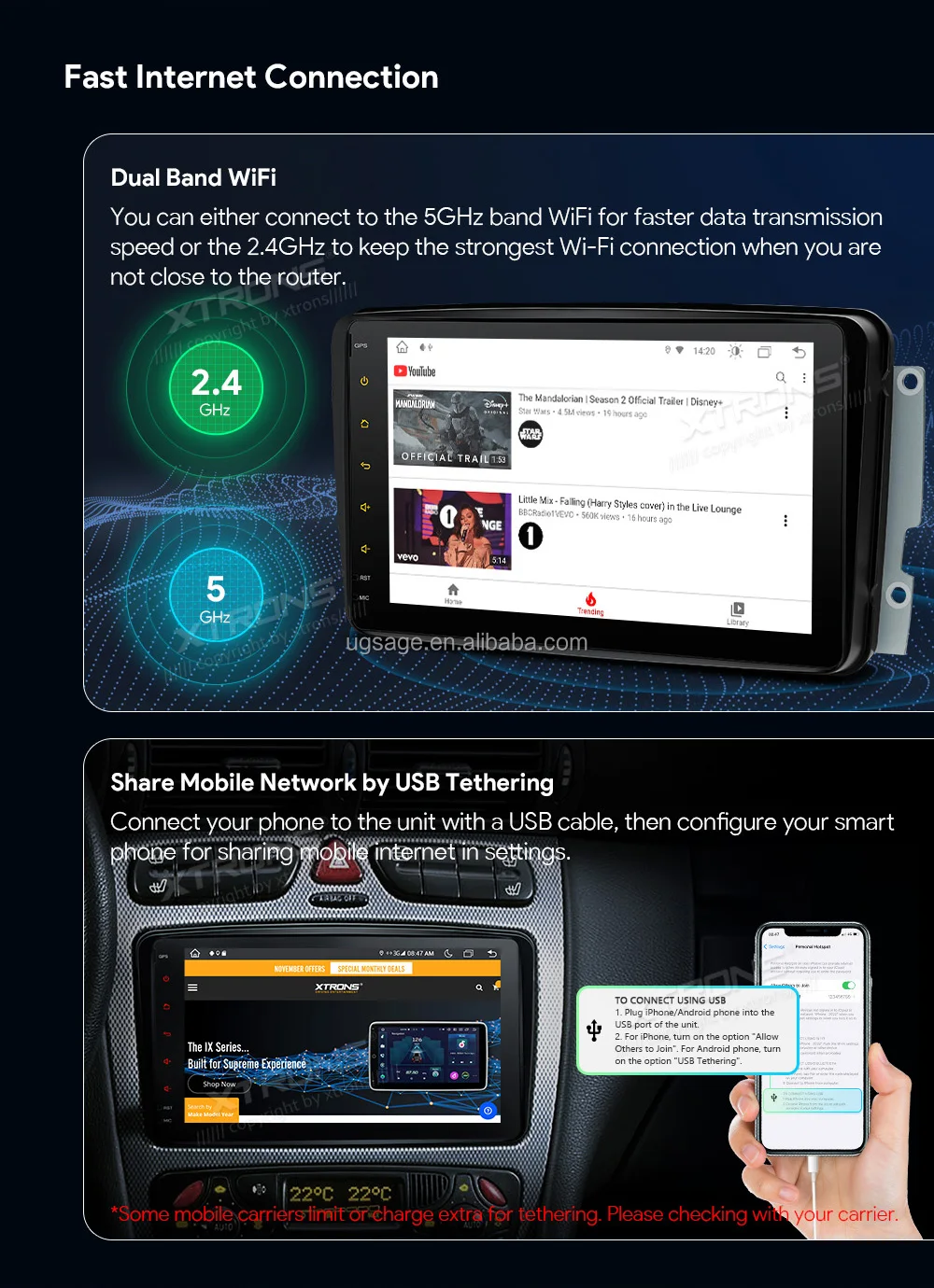 W168 Android Xtrons 8 Inch Screen Android 13 Gps Navigation Carplay 4g Lte Car ...