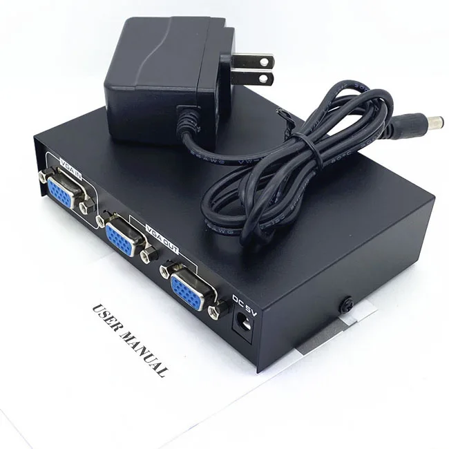 2-port VGA Splitter Connect PC to Monitors
