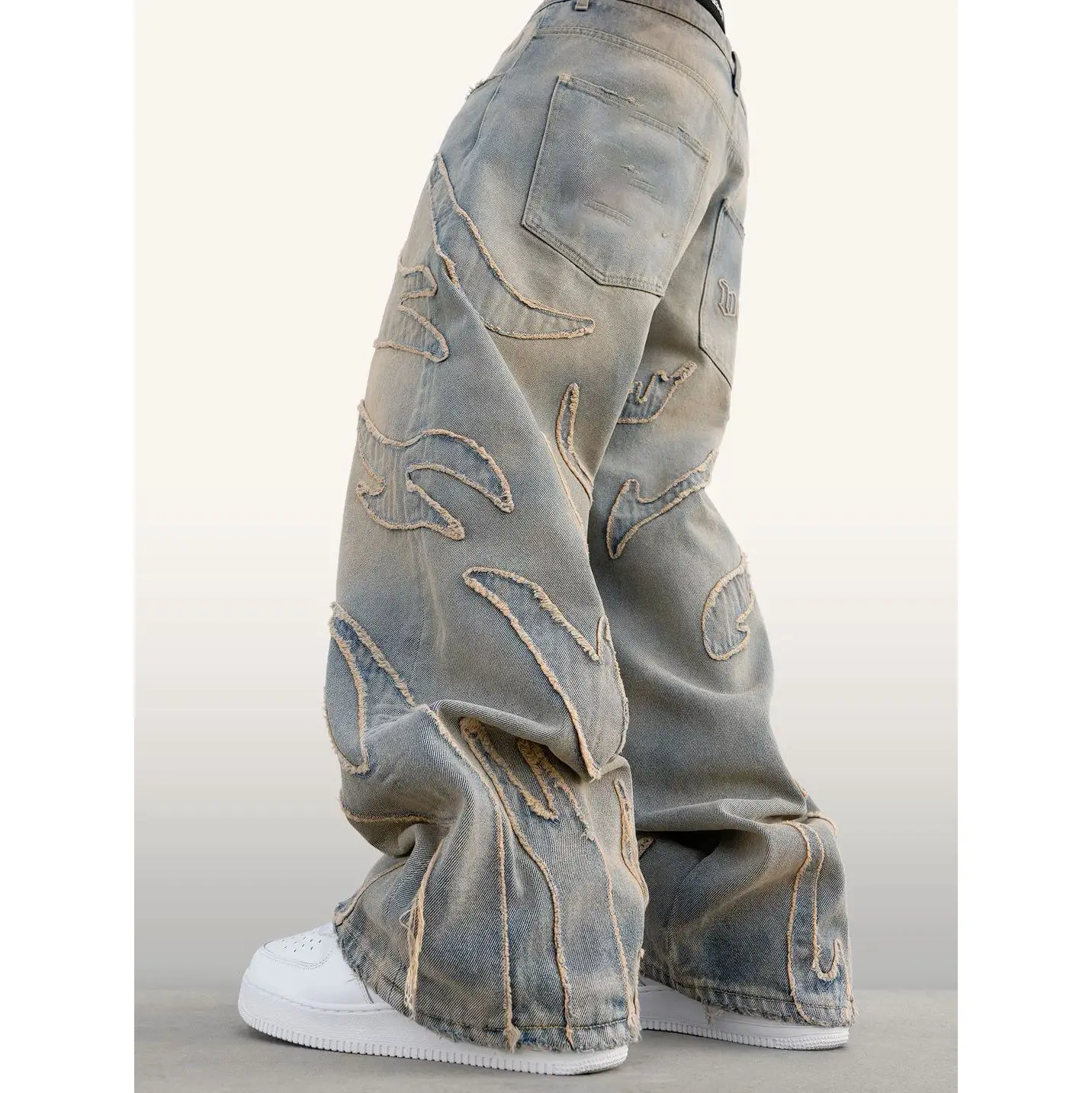 High Quality Custom logo Cotton Design Y2K Jeans Chenille