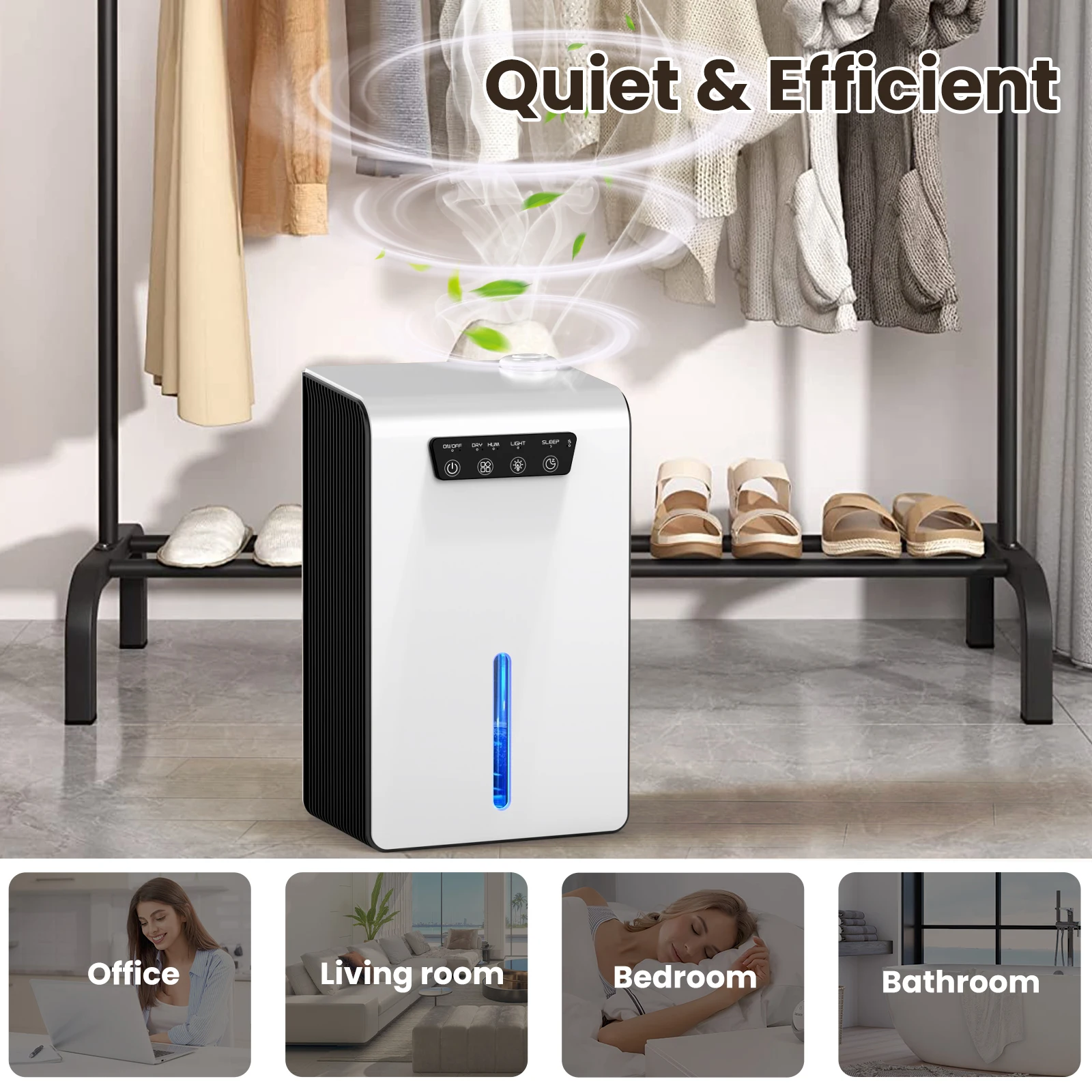 New Trending 2 in 1 Dehumidifier and Humidifier for Bedroom Home Dehumidifier with Auto Shut Off 7 LED Lights
