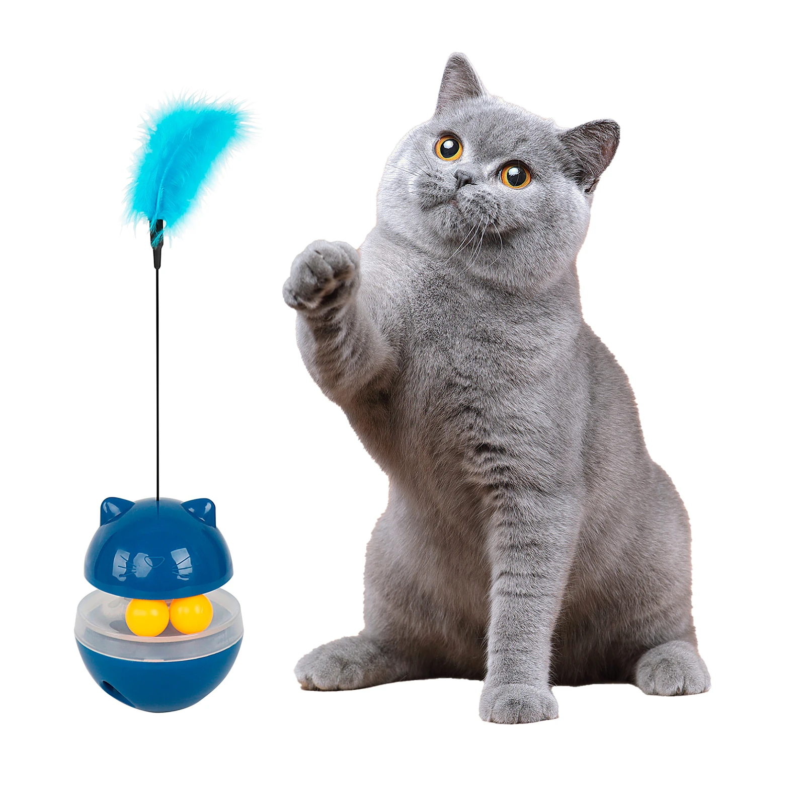 Cat Treat Dispenser Toy Interactive Cat Puzzle Toy For Indoor Cat Kitty