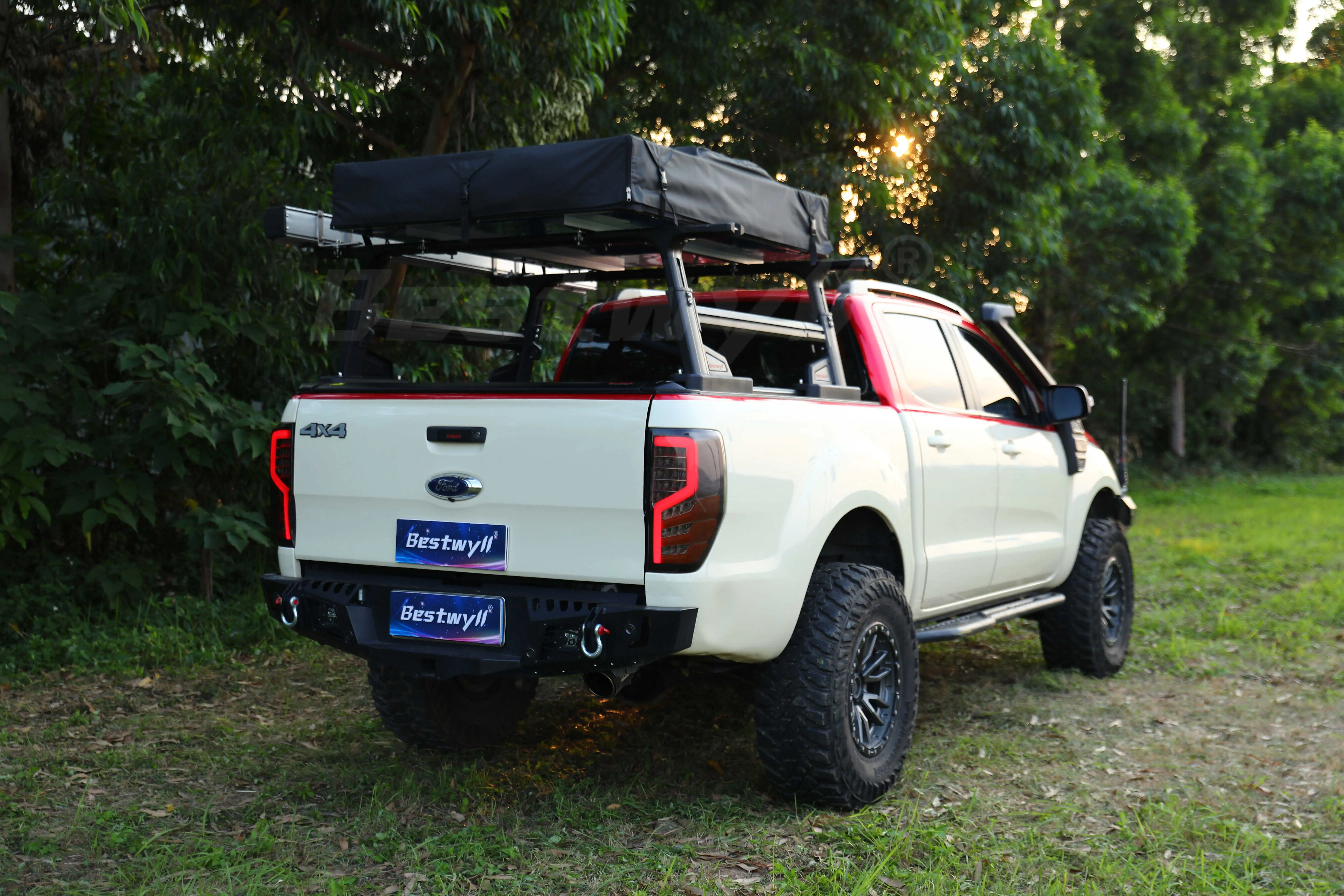 Bestwyll 4x4 Pickup Bed Rack Ladder Roller Cover Truck Bed Truck Cargo