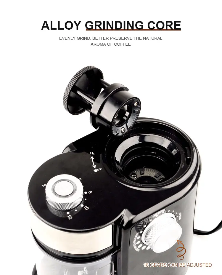 Factory Wholesale Customized Logo, Commercial Italian Flat Wheel Burr Household Coffee Bean Grinder/