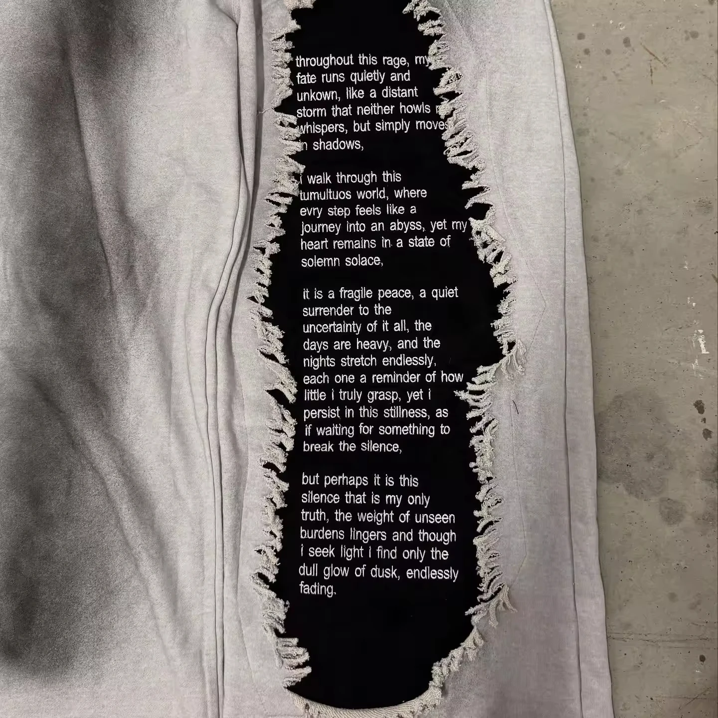 Hip Hop Custom Oversize French Terry Cotton Patch Embroidery Acid Wash Wide Leg Baggy Jogger Sweatpants gallery 3