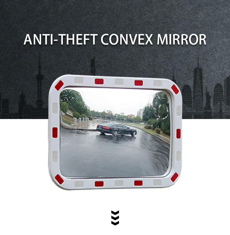 100cm Polycarbonate Acrylic Black White Surface Round Rectangle Outdoor Indoor Safety Concave Convex Mirror