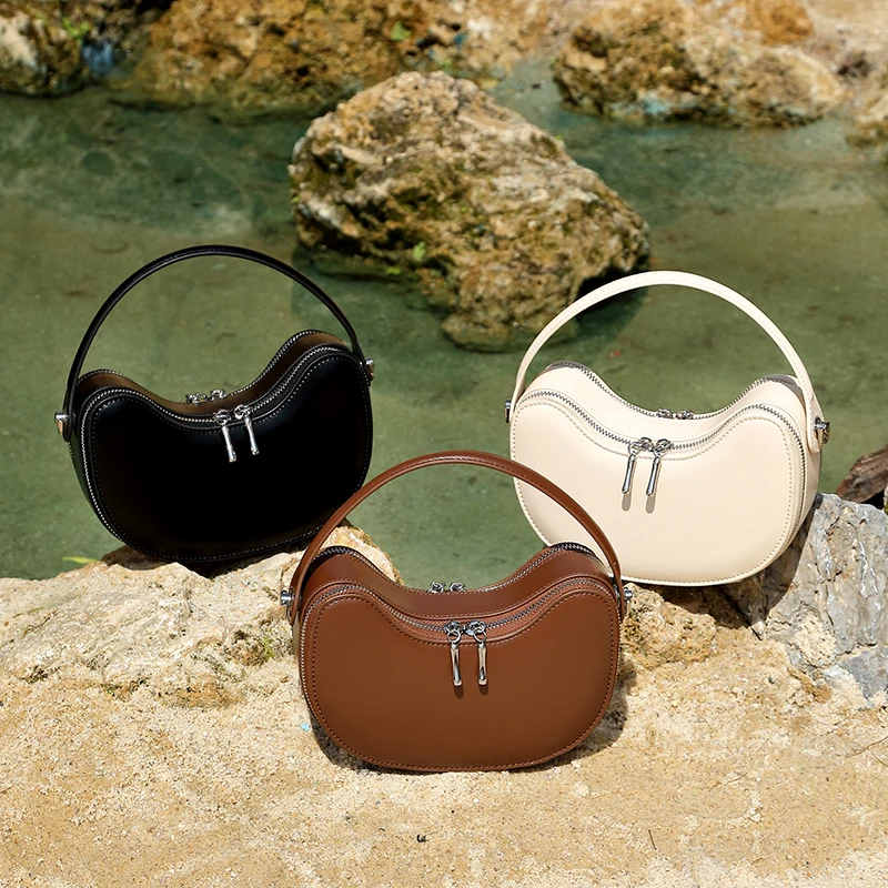 Factory Fast Shipping Women Orange Shaped Style Ladies Sling Shoulder Bag Leather Tote Leather Customized Logo Women Handbag