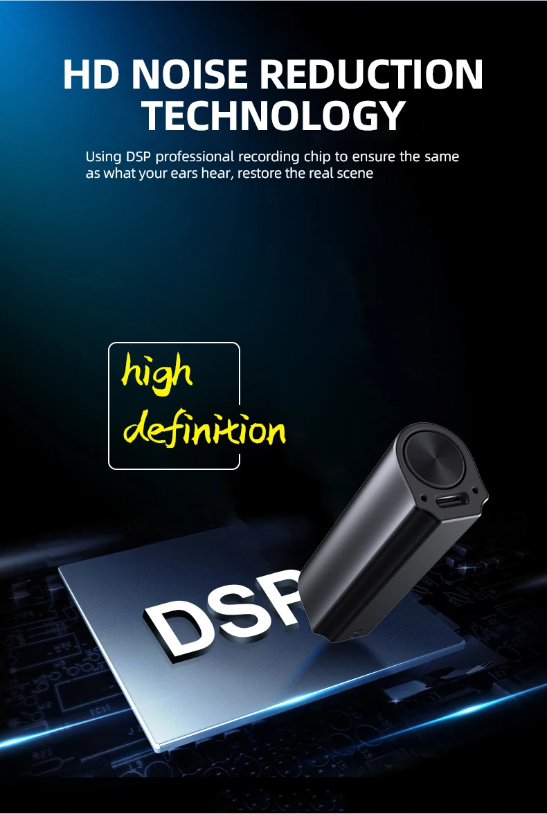 Strong Mini Magnetic Voice Recorders Power Bank 500 Hours Voice Activated Recording Digital Voice Recorder  Audio Recording