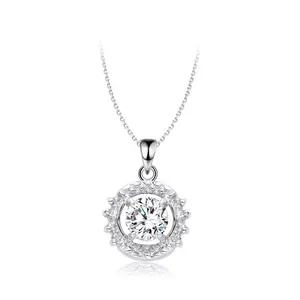 Keiyue Luxury Sterling Silver Zircon Necklace for Women on Wedding Engagement or Party Valentine's Day Gift