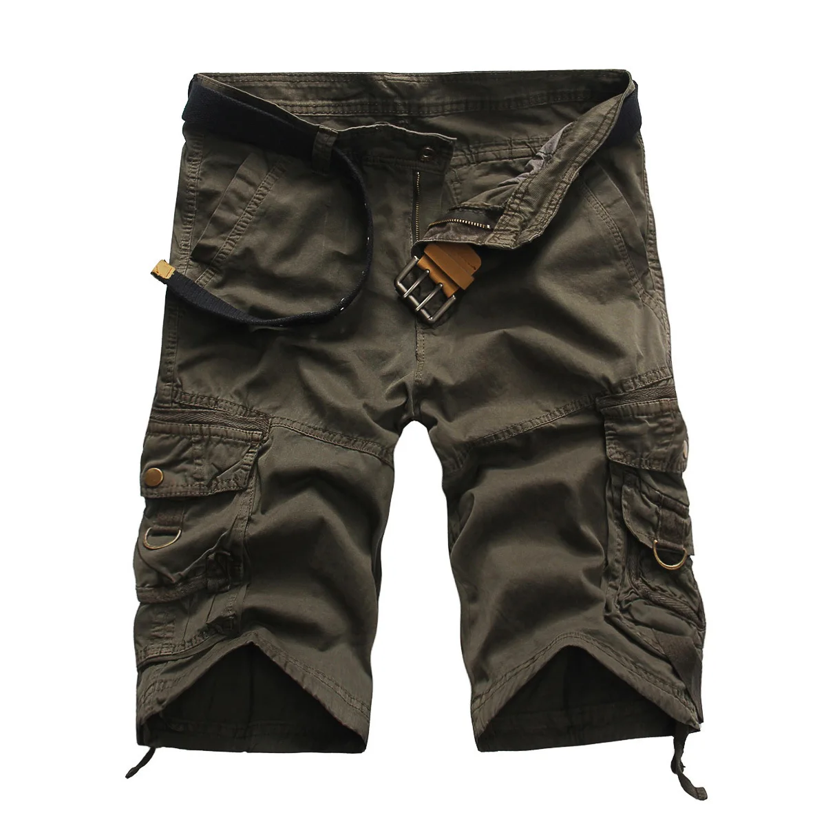 2022 Plus Size Pocket Herr Cargo Shorts Herr bomull Multi Pocket Workout Shorts448_voghion.com