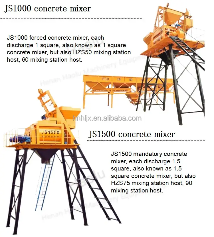 Js Series 750 Litres Double Spiral Twin Shaft Concrete Mixer Forced