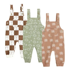 2023 Private Label Children Clothes Summer Organic Overalls Cute Unisex Sleeveless Knitted Baby Romper
