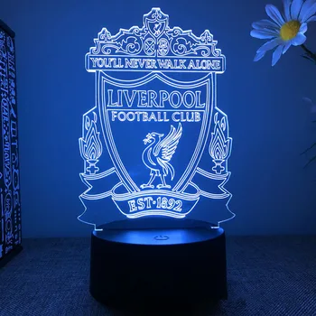 Big Five Football Leagues In Europe Football Team Logo 3D LED Night Light BOYS KIDS GIFTS Football 3D Led Desk Lamp