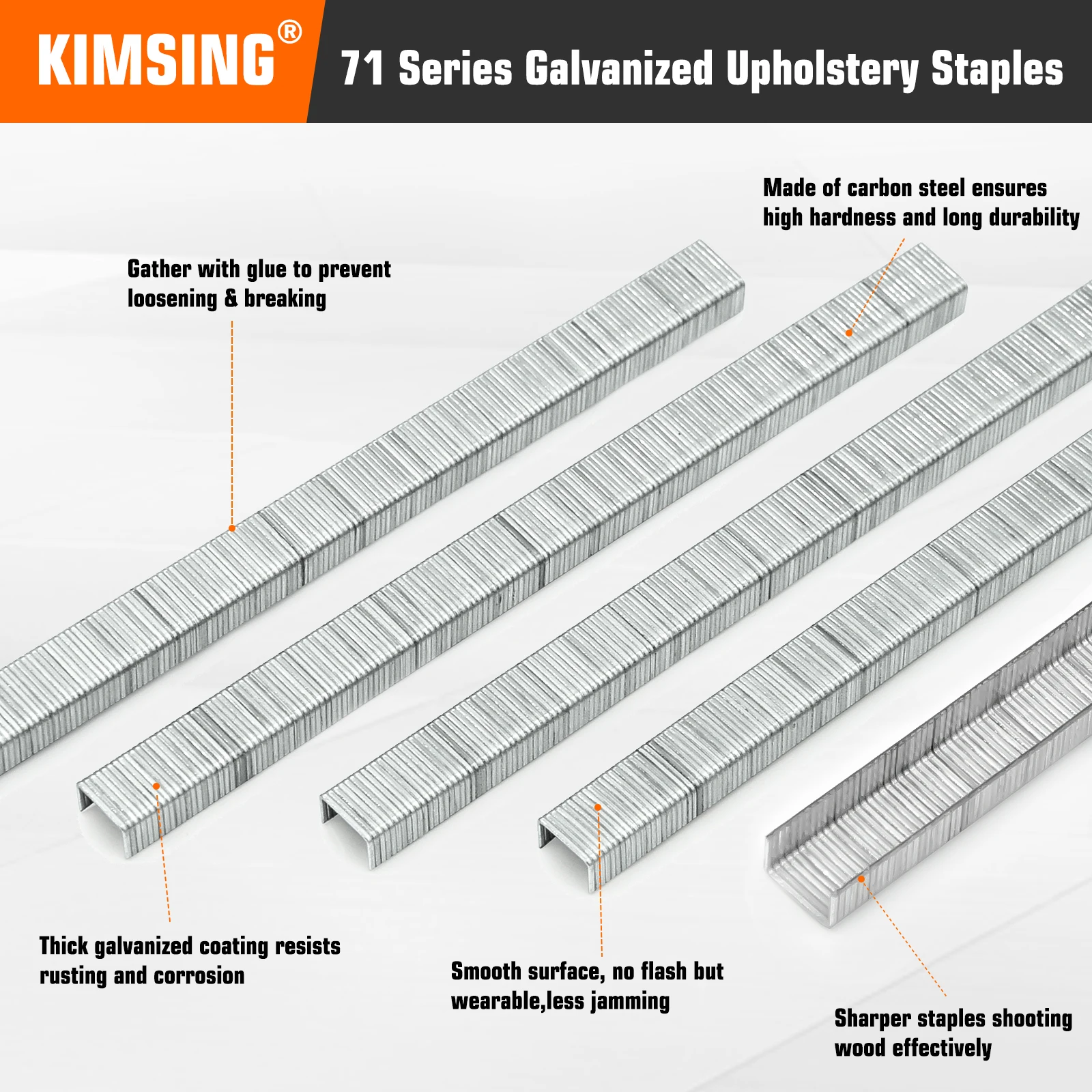 71 Series 22 Gauge Galvanized Fine Wire Staples, Djibouti