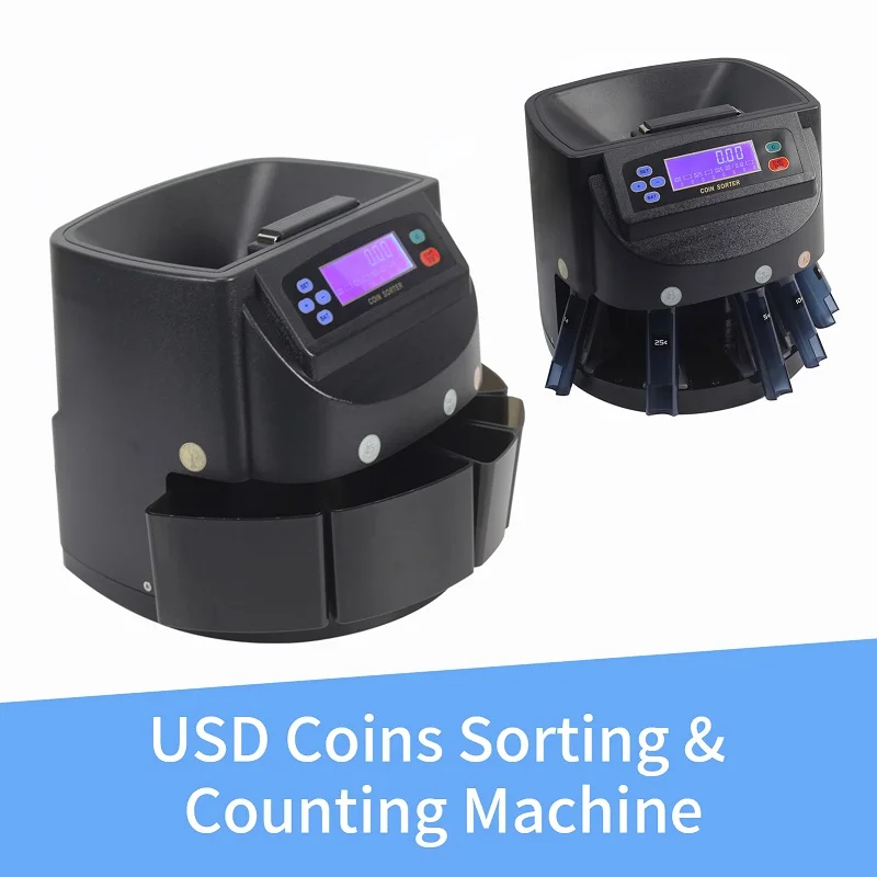 Coin Counters Sorters Machine Usd Money Counting Professional Automatic
