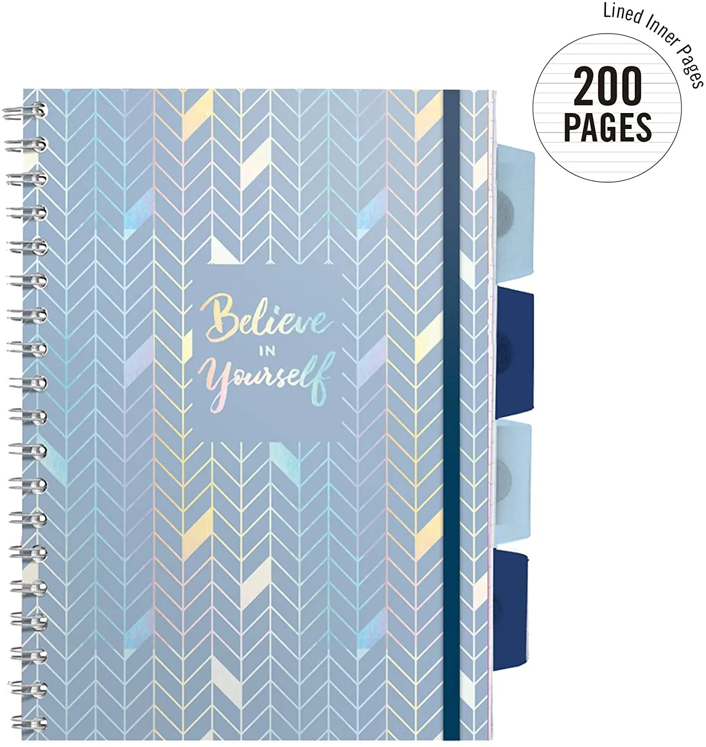 Cheap Bulk Custom Blue Sublimation Printing Spiral Notebooks With Colored Index Tab Divider