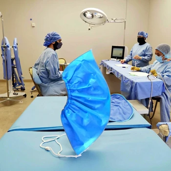 Ultrasonic Disinfecting PE Coated PP Surgical Instrument Shoe Cover for Hospitals and Clinics