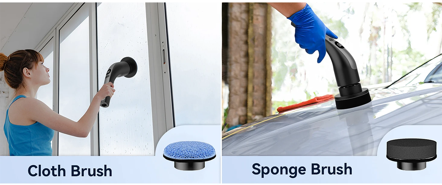 Home Kitchen Floor Cleaning Brush Long Handle Extendable Wireless Electric Rotating Model with Plastic Material