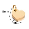 gold 8x9mm heart