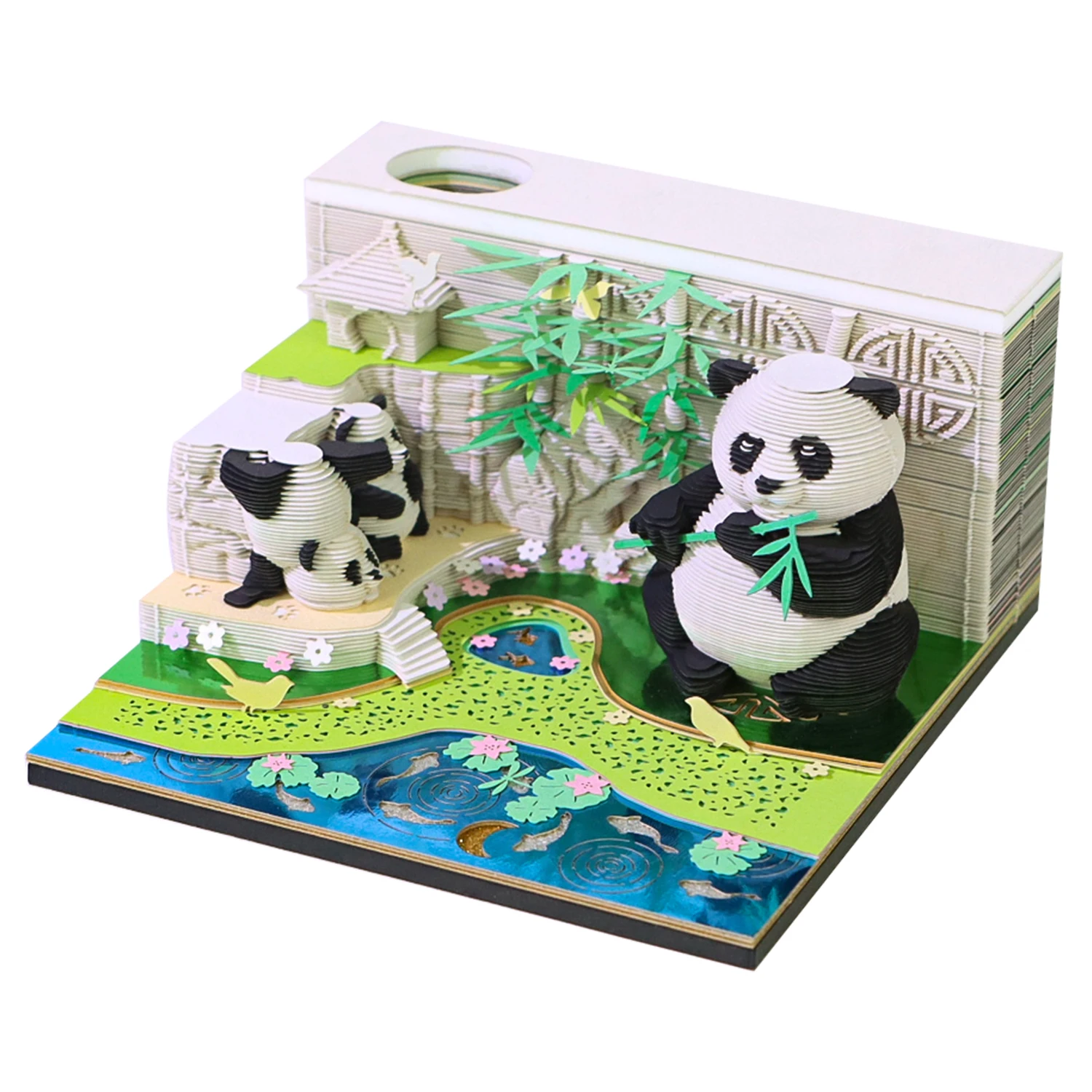2027 Hot Sale New Panda Memo Pads Paper Art Craft with Calendar  Bookmarks Paper Sheets Decompression Toys Custom Package