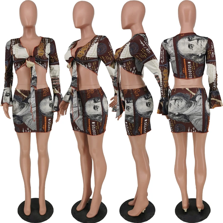 1041201 Wholesale Fashion Women Clothes 2021 Summer Two Piece Skirt Set