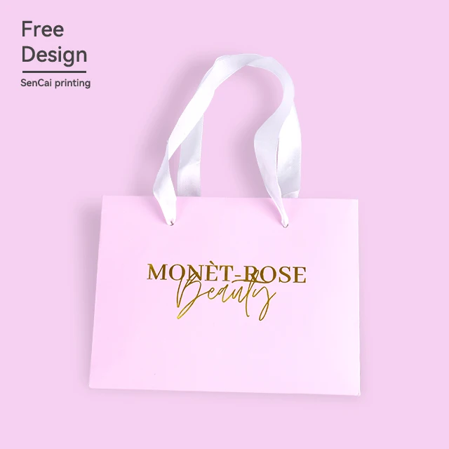 Wholesale High Quality Custom Design Cosmetics Clothing Handbag  Gift Bag Shopping  Paper Bag