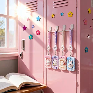 Universal 3D Pattern Card Holder Lanyard Set, Durable PVC ID Badge Holder with Detachable Strap