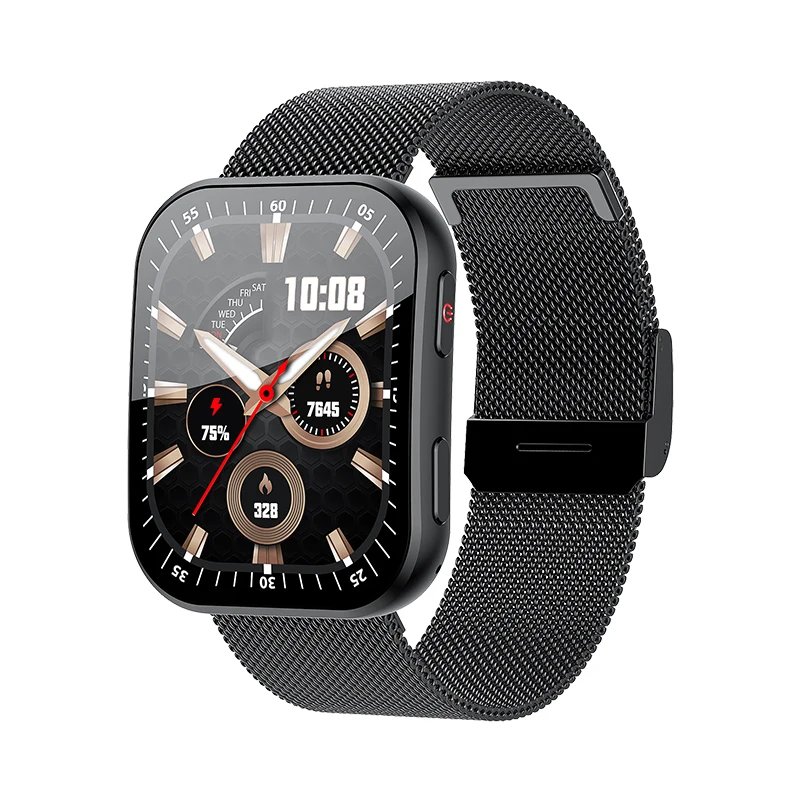 New Arrival Thin Smart Watch KM70 for Men Women, 1.96inch AMOLED Screen Chip AT3085S Aluminum Alloy Case BT Call Fitness Tracker