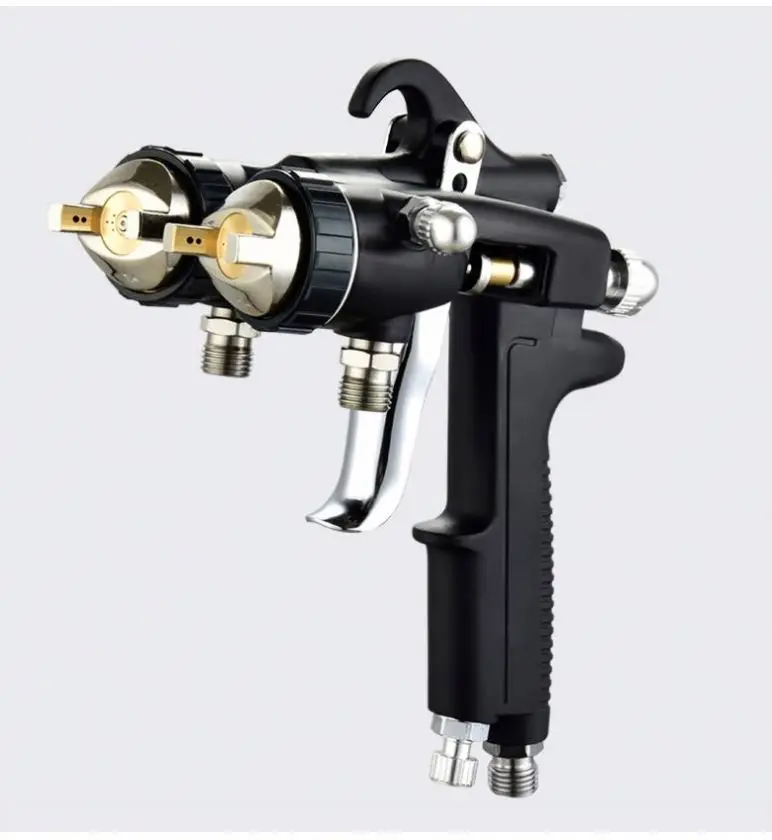 TEBAK Double Head Spray Nano Spray Gun Corrosion Resistant Water-based Paint Glue Dual Channel Pressure Feed Paint Spray Gun