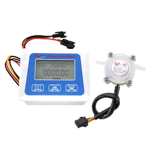 Total Accumulate Flow Meter LCD-S Digital Display+S401 Micro OD7.2 Magnetic Water Flow Switch POM Impeller Flow Sensor 0.3-6LPM
