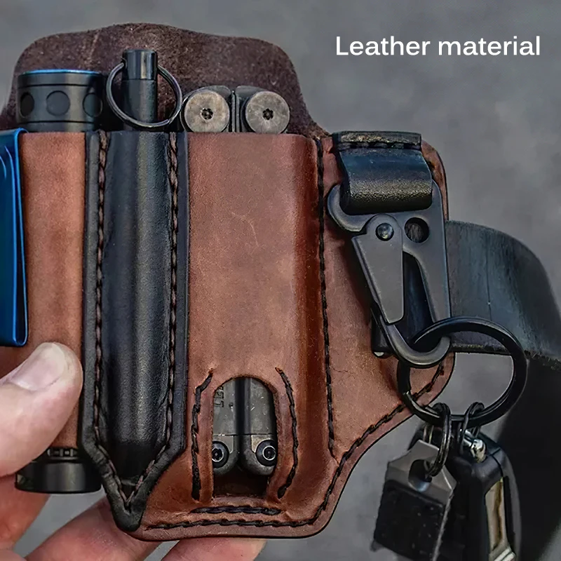 Wholesale Leather Case Portable Pouch EDC Sheath Pocket Organizer