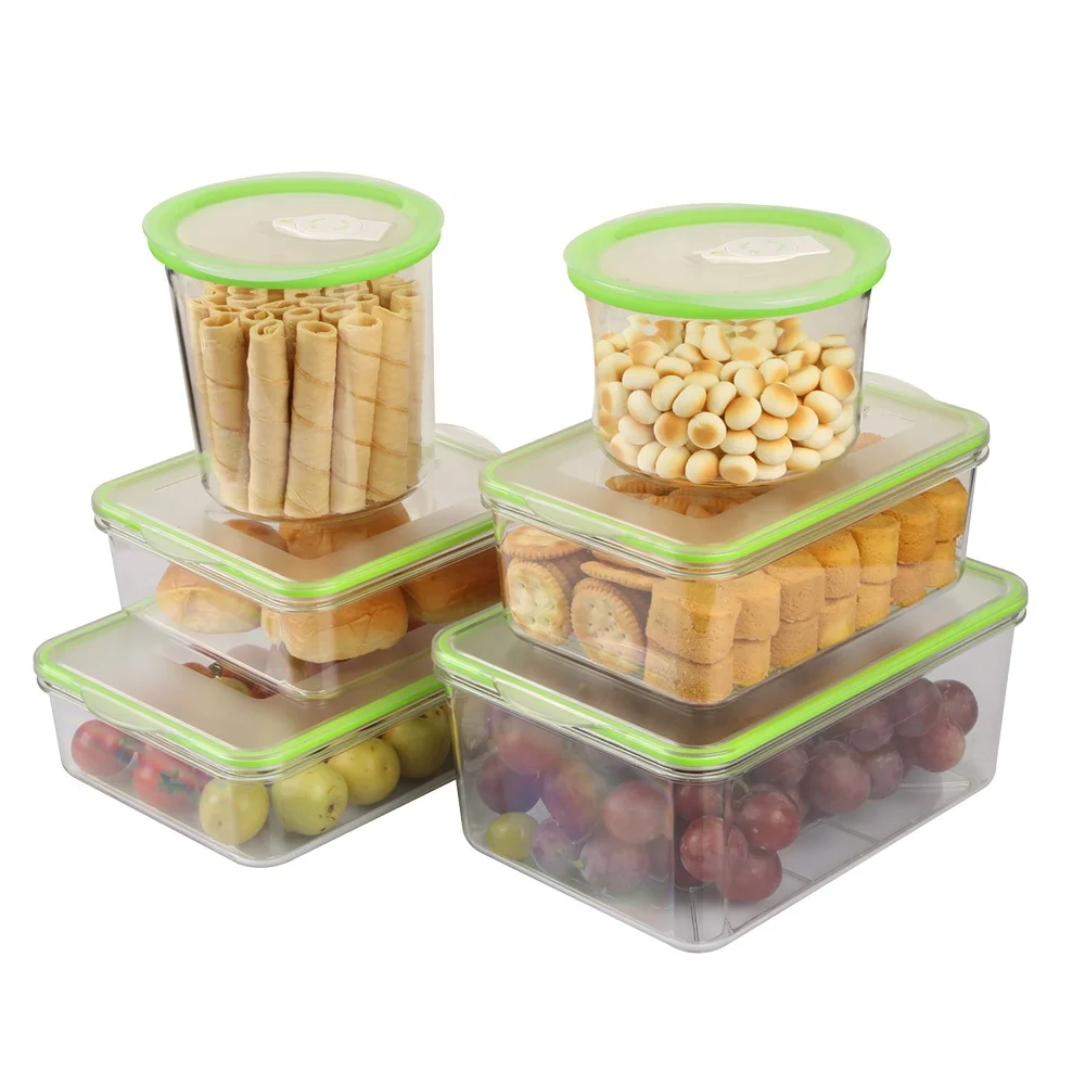 Bpa Free Rectangular Plastic Vacuum Food Storage Containers With Pump