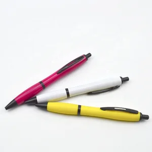 Hot Selling Wholesale Promotional Advertising Brand Corporate Gifts Color Body Plastic Writing Ball Pen with Black Metal Clip