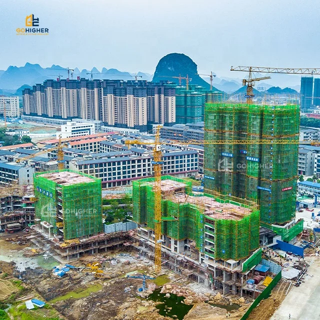 TopKit Tower Crane Qtz160 Qtz250 7030 10 Tons 70m Mast 1.2m 18 Tons Hammerhead Tower Crane for Construction Site