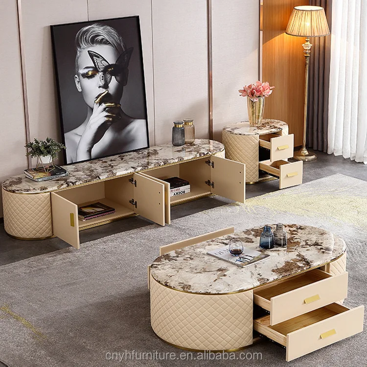 Popular 100 Inch Kenya Style Movable Wood Turkish Furniture Luxury Large New Design Modern Tv Stands