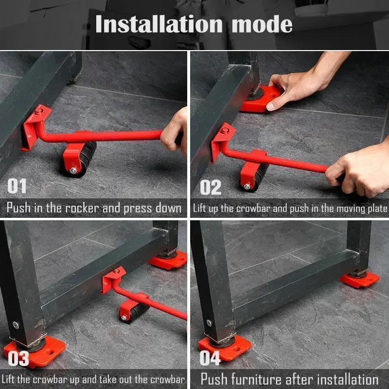 Moving Tool Furniture Lifter Labour Save Heavy Furniture Appliance Mover Slider 360 Rotation Wheel Rollers Pads150kg Capacity