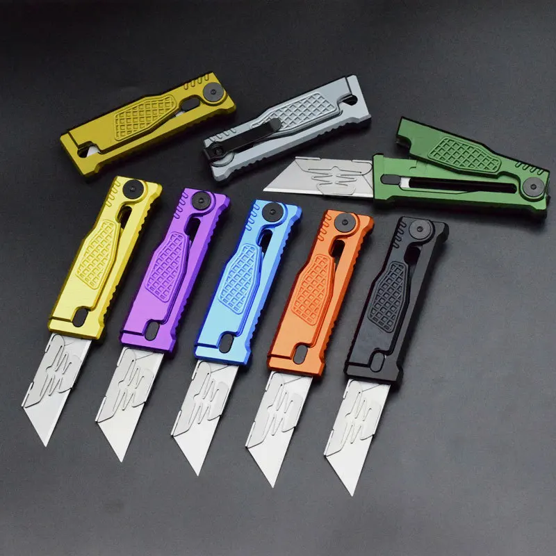 T6 Aluminum Utility Knife, CNC Precision Folding Blade for Unboxing Crafting Cutting, Outdoor EDC Tool - view 1