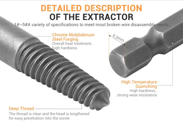 Multifunction Schraubenzieher Broken Bolt Remover Easy Out Screw Tools