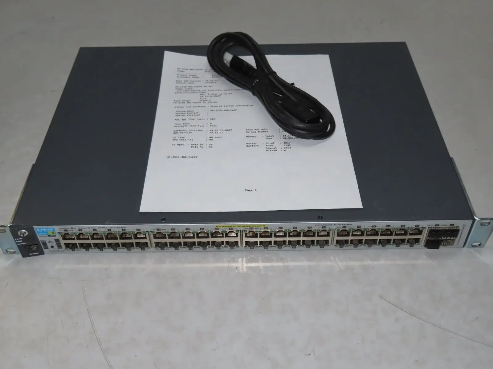 新工場密閉型HPE Aruba 2530 48G PoE + Lay2ネットワークスイッチ 