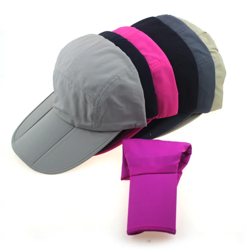 Adjustable Unstructured Lightweight Hat Quick Dry Sports Cap Waterproof Foldable Nylon Cap
