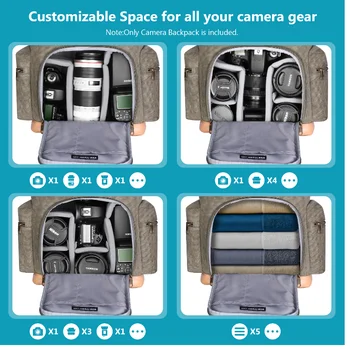 Neewer Camera Backpack Canvas Bag Photography Backpack Water-proof DSLR SLR Camera Bag for Mirrorless Camera Video Camcorder Bag detail image