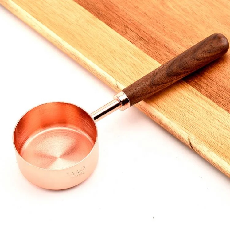 Heavy duty 9 piece stainless steel copper plated rose gold kitchen baking measuring spoon and measuring cup set