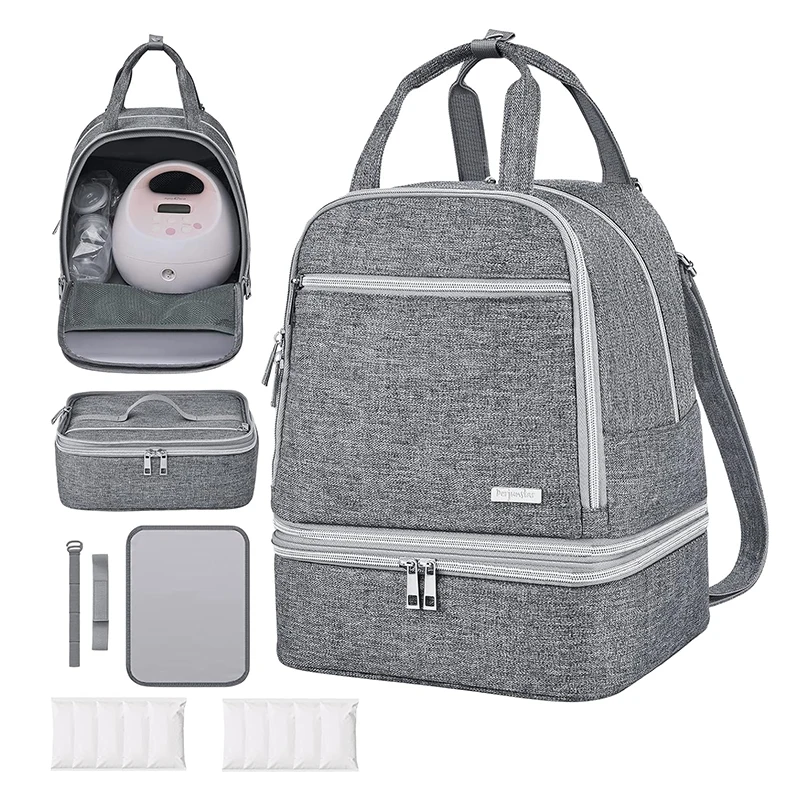 New Style Moms Pump Backpack Waterproof Travel Breast Milk Cooler Bag